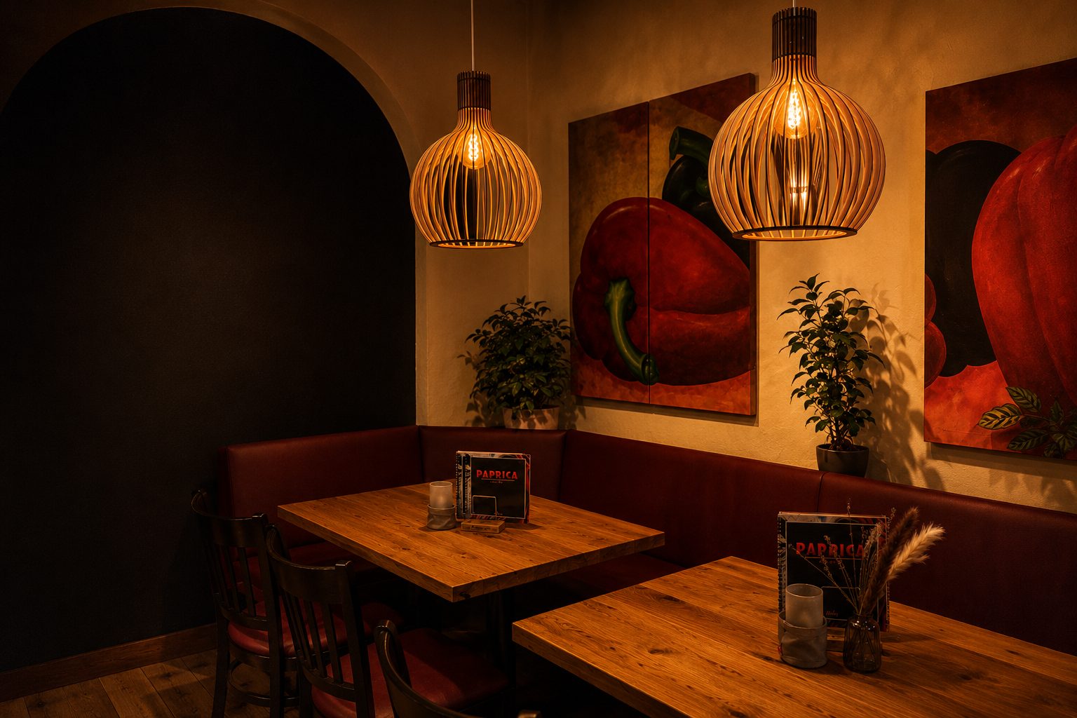 Innenraum des Café Paprica